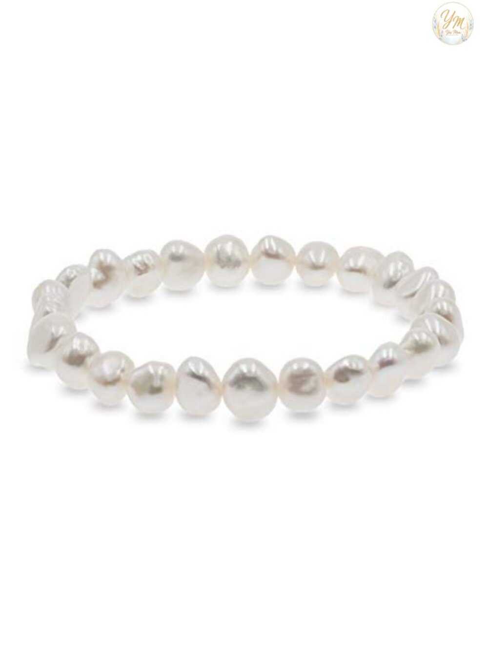 Freshwater Cultured Baroque Pearl Bracelet - 8-9mm - Elasticated - Size 18cm